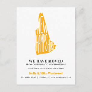 NEW HAMPSHIRE We hebben verhuisd Nieuw adres Nieuw Briefkaart