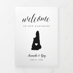 New Hampshire Wedding Welcome Letter & Itinerary Drieluik Programma