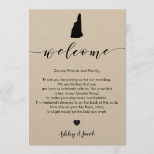 New Hampshire Wedding Welcome Letter & Itinerary Programma