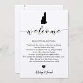 New Hampshire Wedding Welcome Letter & Itinerary Programma (Voorkant / Achterkant)
