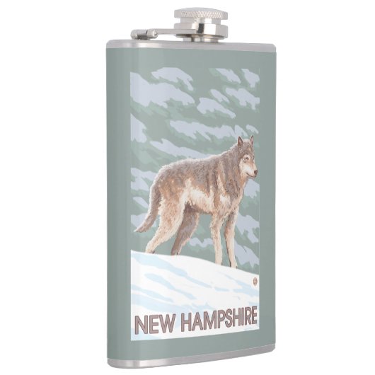 New Hampshire Wolf Scene Heupfles (Rechts)