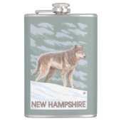 New Hampshire Wolf Scene Heupfles (Voorkant)