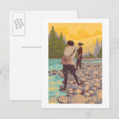 New Hampshire Women Fly Fishing Scene Briefkaart (Voorkant / Achterkant)