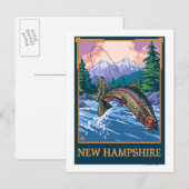 New HampshireAngler Fisherman Scene Briefkaart (Voorkant / Achterkant)