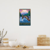 New HampshireAngler Fisherman Scene Poster (Keuken)