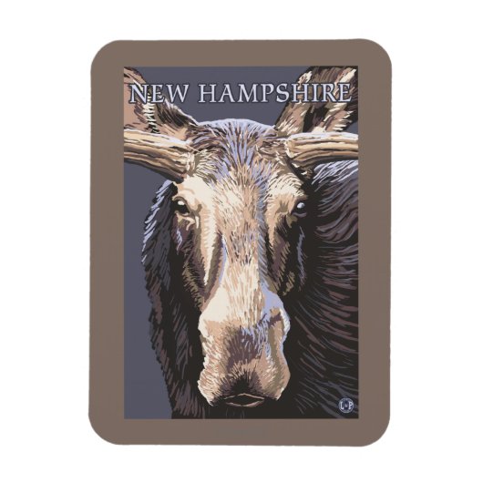New HampshireMoose Up Close Magneet (Verticaal)