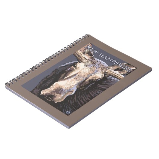 New HampshireMoose Up Close Notitieboek (Linkerzijde)