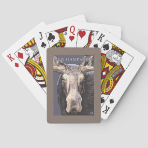 New HampshireMoose Up Close Pokerkaarten
