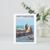New HampshireSea Lions Scene Briefkaart (Staand voorkant)