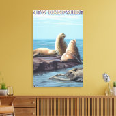 New HampshireSea Lions Scene Canvas Afdruk (Insitu (Woonkamer))