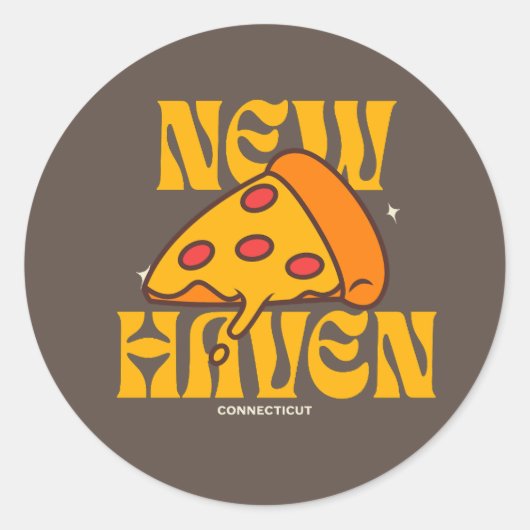 New Haven Apizza CT Connecticut Pizza Ronde Sticker (Voorkant)