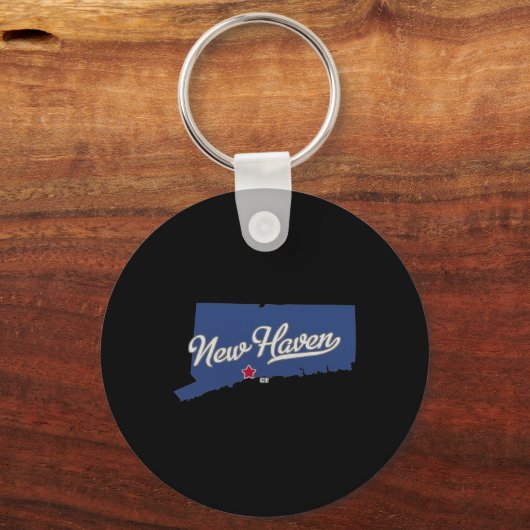 New Haven Connecticut Ct Map Sleutelhanger (Voorkant)