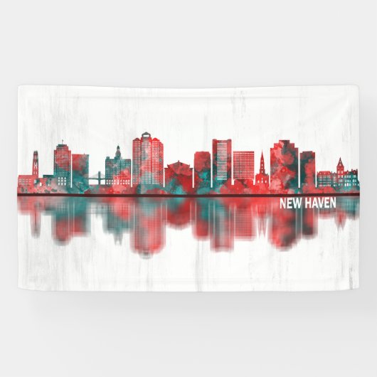 New Haven Connecticut Skyline Spandoek (Horizontaal)