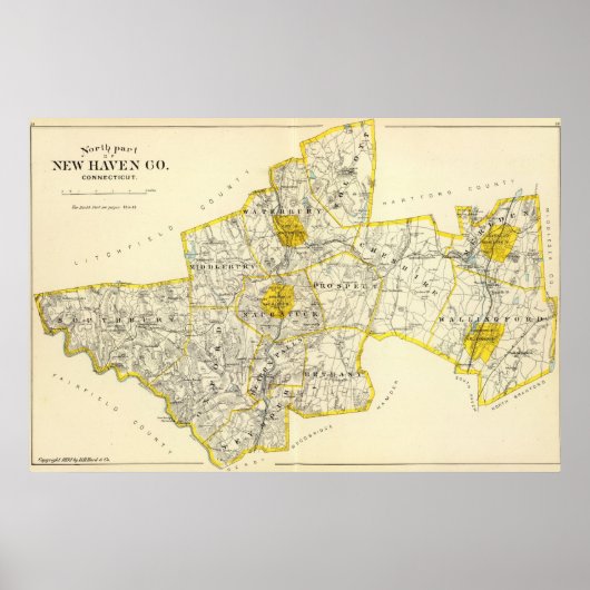 New Haven County Connecticut Poster (Voorkant)