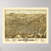 New Haven, CT Panoramic Map - 1879 Poster (Voorkant)