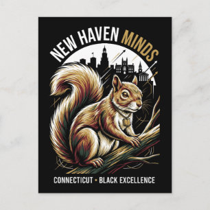 New Haven Minds Rode Eekhoorn Zwarte Excellent Kun Briefkaart
