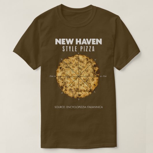 New Haven Style Pizza Clam Cheese Connecticut Regi T-shirt (Design voorkant)