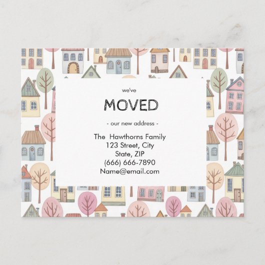 New Home Address We've Moved Announcement Custom   Briefkaart (Voorkant)