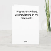 New Home, Big Plans – Funny New Home Kaart (Achterkant)