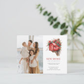 New Home Christmas Mailbox Moving Photo Feestdagenkaart (Staand voorkant)