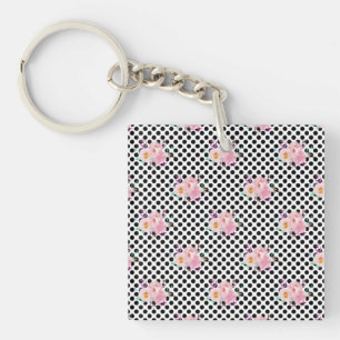 New Home Gift Waterverf Floral Papers Sleutelhanger