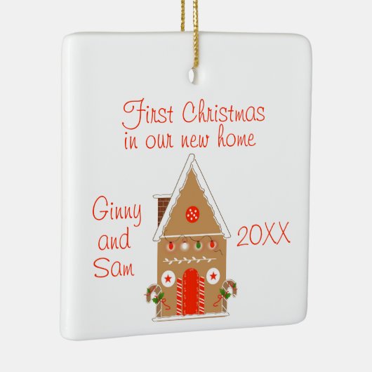 New Home Gingerbrood House Keramisch Ornament (Rechts)