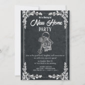 New Home Party Invitation Elegant Chalkboard Hou (Devant)