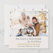 New Home Photo Doodle Scandinavian Pines Moving Aankondiging (Voorkant)