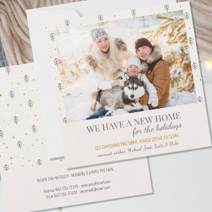 New Home Photo Doodle Scandinavian Pines Moving Aankondiging