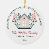 New Home Photo on back keepomwille Kerstmis Keramisch Ornament (Voorkant)