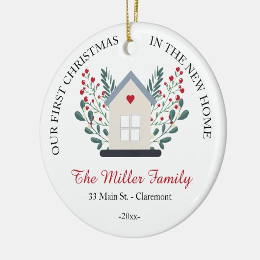 New Home Photo on back keepomwille Kerstmis Keramisch Ornament (Links)
