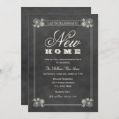 New Home Rustic Black Chalkboard Housewarming Kaart (Voorkant / Achterkant)