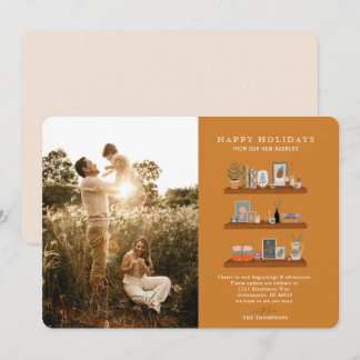 New Home Shelves Rust Moving Announge Foto Feestdagenkaart