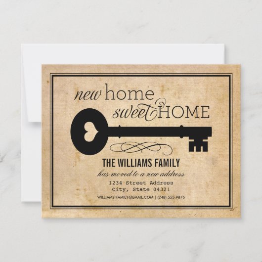New Home Sweet Home Key Moving Aankondiging (Voorkant)