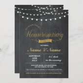 New Home Sweet House Warming ChalkBoard Key Invite Kaart (Voorkant / Achterkant)