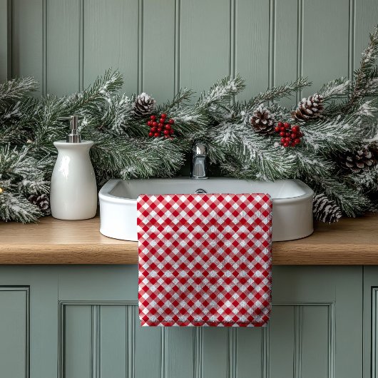 New Home Towel Set Red Black Tartan Design Bad Handdoek