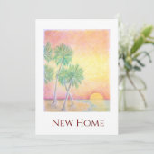 New Home Tropical Beach Moving Announge Aankondiging (Staand voorkant)