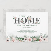 New Home We hebben Floral Moving Announcement verp Aankondiging (Voorkant / Achterkant)