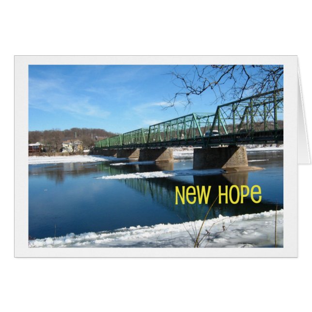 New Hope Lambertville Bridge in Winter (Voorkant Horizontaal)