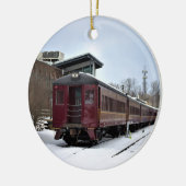 New Hope Train Winter Keramisch Ornament (Links)
