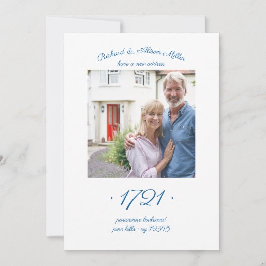 New House Deur Number Elegant Photo Movement Aankondiging (Voorkant)