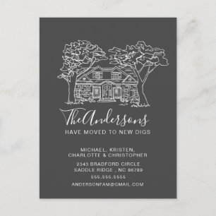 New House   Verplaatsingsaankondiging Aankondigingskaart