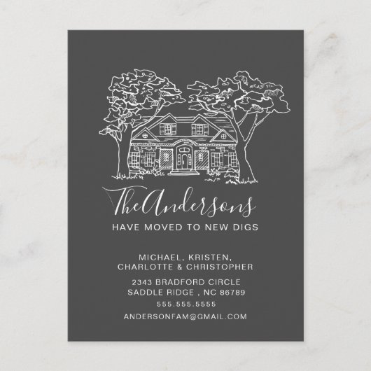 New House | Verplaatsingsaankondiging Aankondigingskaart (Voorkant)