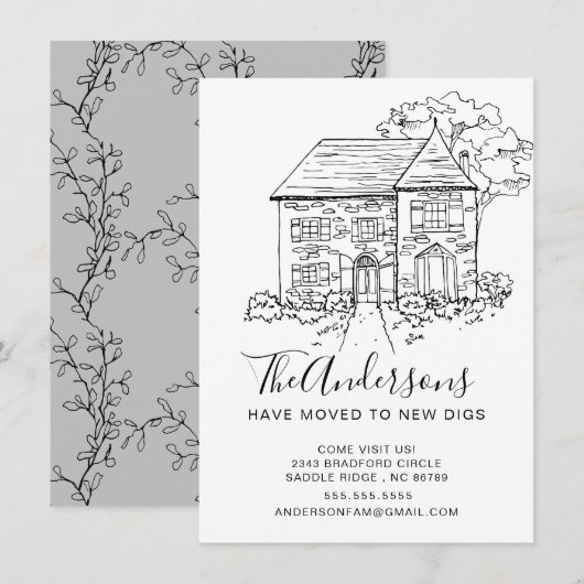 New House | Verplaatsingsaankondiging Kaart (Voorkant / Achterkant)
