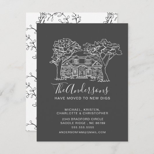 New House | Verplaatsingsaankondiging Kaart (Voorkant / Achterkant)