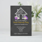 New House Warming Party Blackboard-module Kaart (Staand voorkant)
