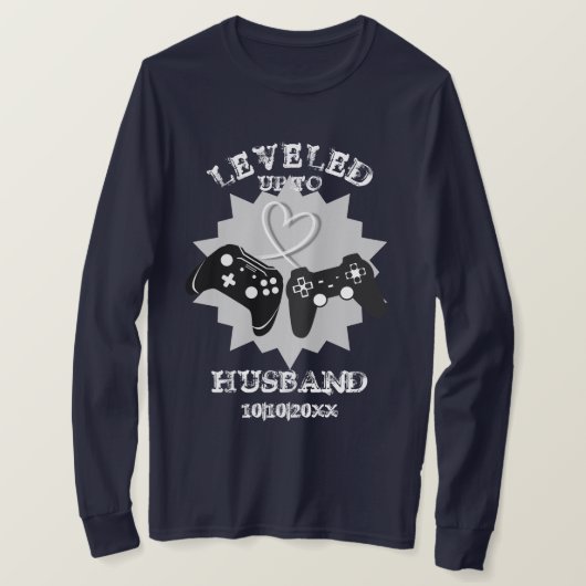 New Husband Funny Personalized Gamer T-shirt (Design voorkant)