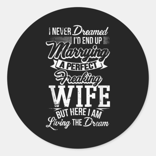 New Husband Wedding Anniversary Couple Hubby Gift  Ronde Sticker (Voorkant)