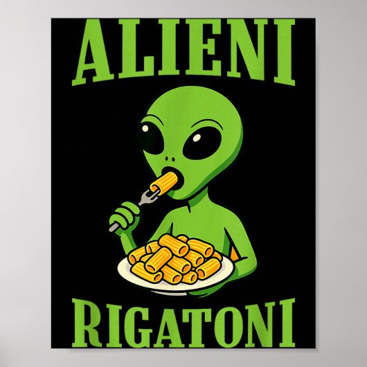 New Italian Brainrot Alieni Rigatoni Funny Viral M Poster (Voorkant)