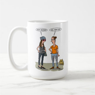 New jeans? No, new cat. Folded Greeting Card Koffiemok